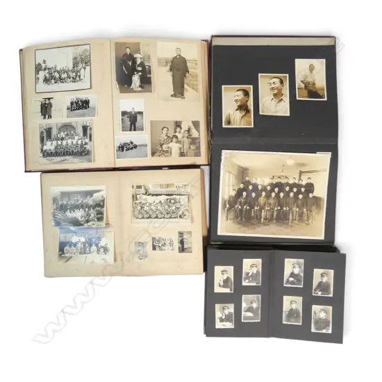 4 VINTAGE JAPANESE FAMILIES PHOTOGRAPH ALBUMS includes some men in military uniform with katana etc